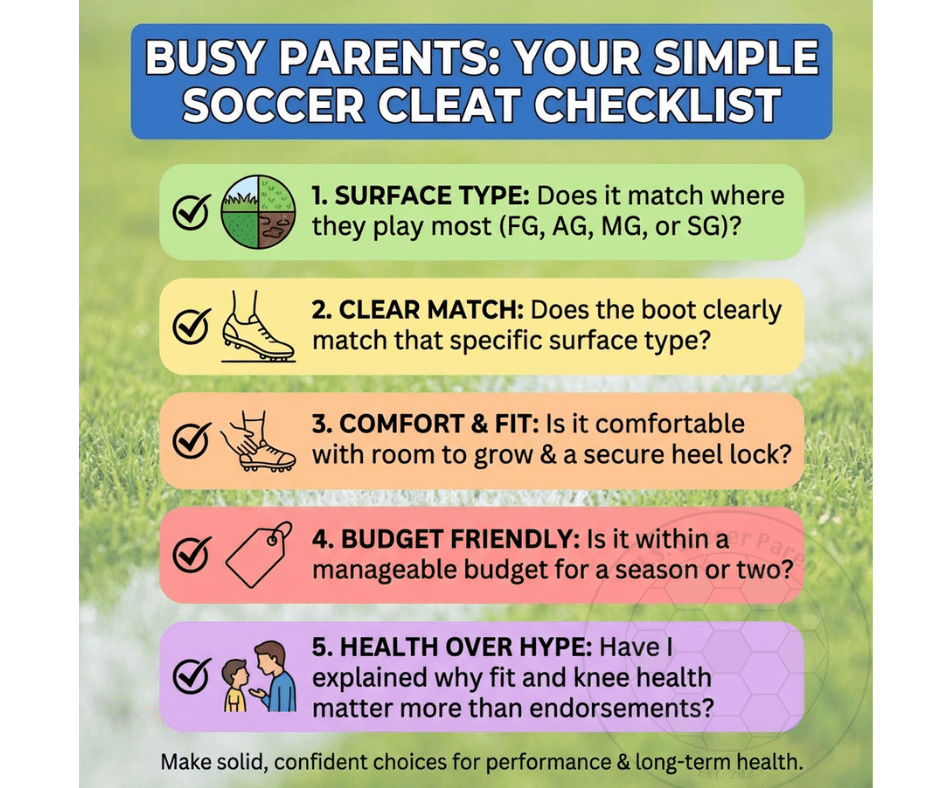 SImple Parent checklist to buying Cleats